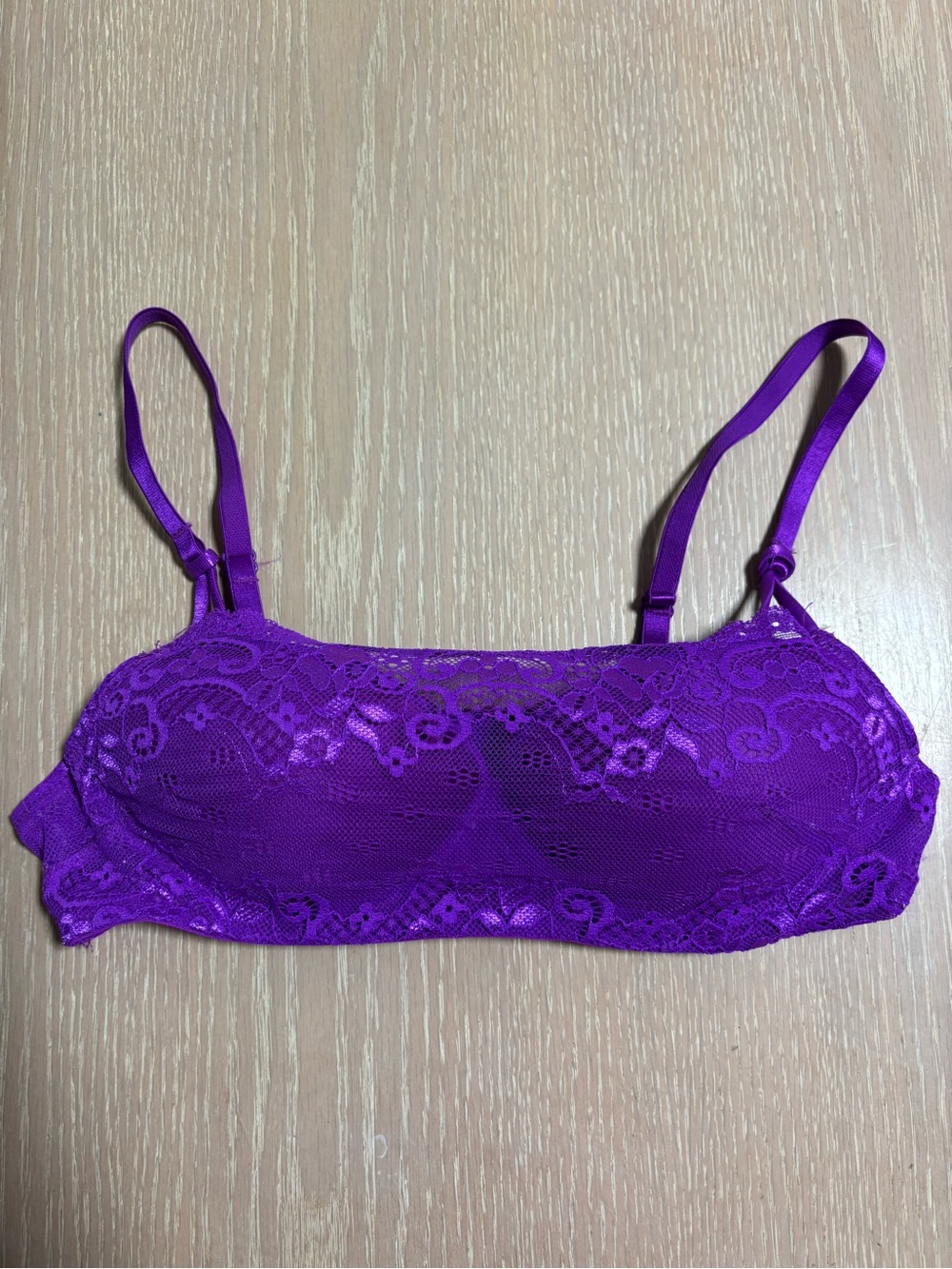 smart & sexy Purple Lace Bandeau Bralette with Adjustable Straps
